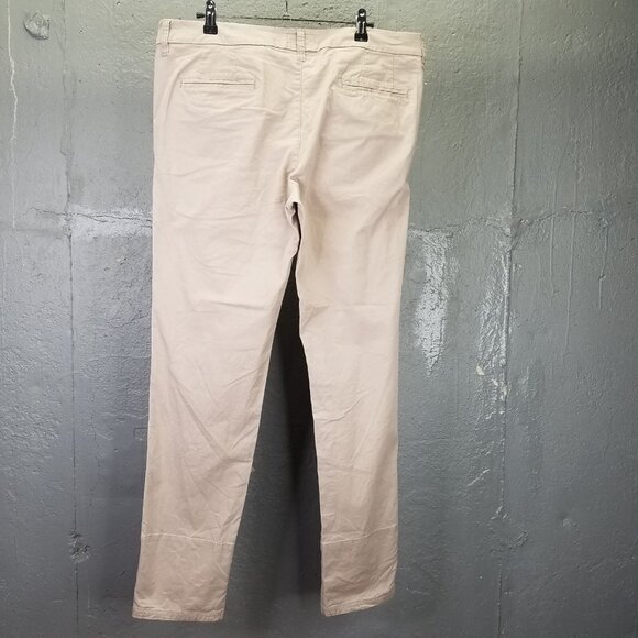 Puma Chino Pants Men's L Beige Pleated Flip Cuff Casual Trouser Stretch Cotton - Picture 10 of 16